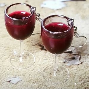 Beautiful wine glass earrings